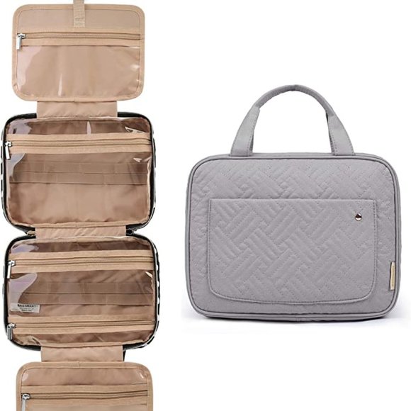 Toiletry Bag Travel Bag with Hanging Hook, Water-resistant Makeup Cosmetic Bag